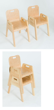 Eco-Tech 1 A-frame Stacking Chair Natural Size Mark 2 (Set of 2)